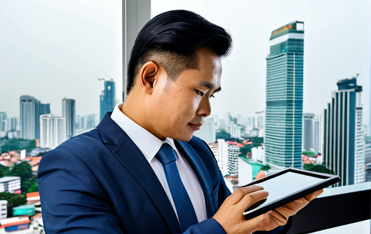 **
A successful Thai businessman in a modern office in Bangkok, reviewing investment charts on a tablet, wearing a professional business suit, fully clothed, appropriate attire, safe for work, perfect anatomy, natural proportions, professional photography, high quality, family-friendly. The background should show the Bangkok skyline.
**