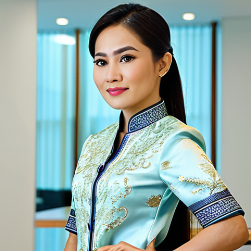 Home 18 증권투자상담사와 AI 투자 플랫폼 활용 - **Prompt:** A professional Thai businesswoman in a modern office in Bangkok, wearing a traditional, ...